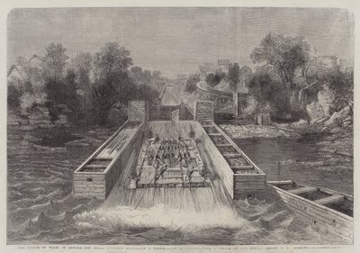 El Príncipe de Gales en Canadá, Su Alteza Real descendiendo por un tobogán de madera en Ottawa de George Henry Andrews