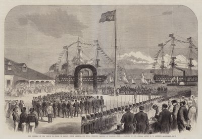 El progreso del Príncipe de Gales en América del Norte británica, Su Alteza Real desembarcando en Halifax de George Henry Andrews