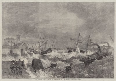 El reciente temporal, naufragios en Kingstown, Bahía de Dublín de George Henry Andrews