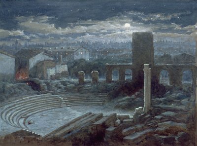 El Teatro Romano, Arles, a la luz de la luna de George Henry Andrews