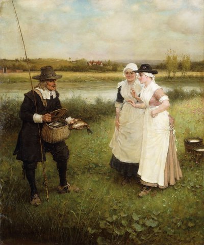 Isaac Walton y las lecheras, 1888 de George Henry Boughton