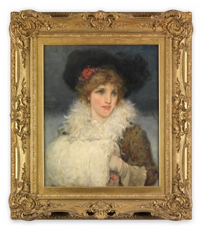 Mujer, medio cuerpo (Óleo sobre lienzo) de George Henry Boughton