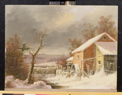 Viejo molino en invierno, 1861 de George Henry Durrie