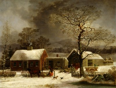 Escena invernal en New Haven, Connecticut de George Henry Durrie