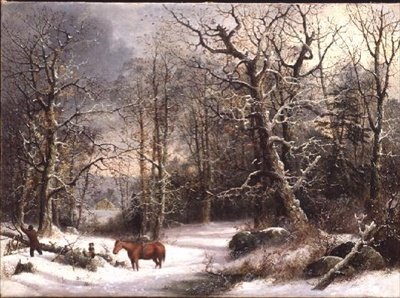 Leñador en invierno de George Henry Durrie