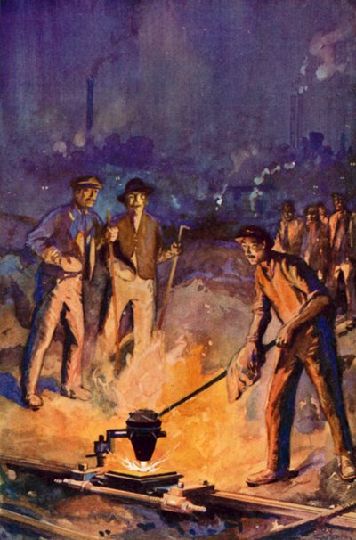 Soldadura de rieles por el proceso Thermit de George Henry Evison