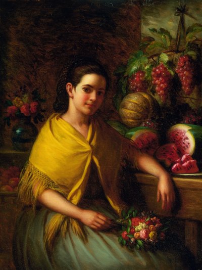 Chica con Bodegón de Sandía y Uvas de George Henry Hall