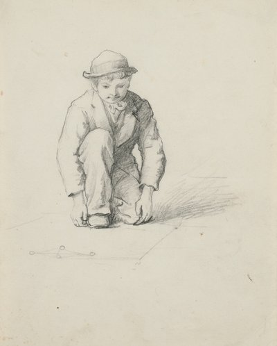 Sin título - Niño jugando a las canicas de George Henry Hall