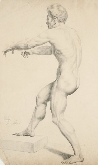 Sin título - Desnudo masculino copiado de una litografía, 1842 de George Henry Hall