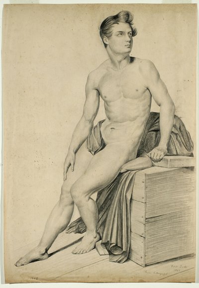 Sin título - Desnudo masculino copiado de una litografía, 1842 de George Henry Hall