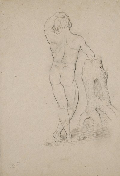 Sin título - Desnudo masculino, vista posterior, 1846 de George Henry Hall