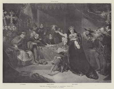 El juicio de la reina Catalina en Enrique VIII de Shakespeare de George Henry Harlow