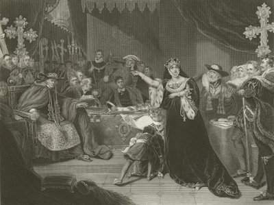 El juicio de Catalina de Aragón, 1529 de George Henry Harlow