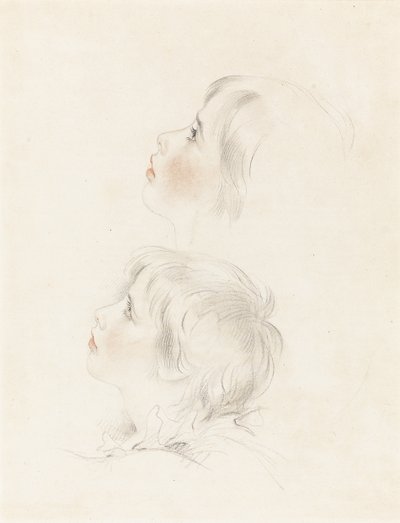 Dos estudios para Arturo de "Rey Juan" de Shakespeare de George Henry Harlow