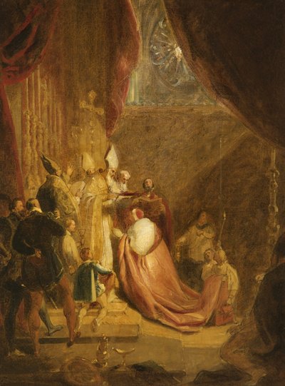 Wolsey Recibiendo el Sombrero de Cardenal en la Abadía de Westminster de George Henry Harlow