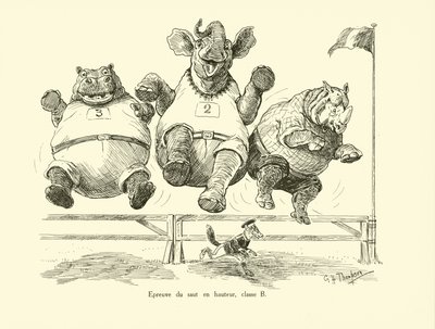 Prueba de salto de altura, clase B (litografía) de George Henry Thompson