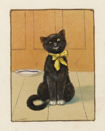 El gato (litografía en color) de George Henry Thompson