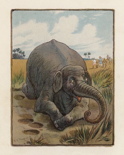 El elefante (litografía en color) de George Henry Thompson