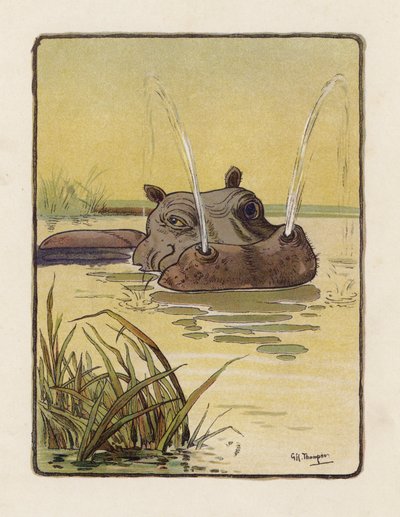 El Hipopótamo (litografía en color) de George Henry Thompson