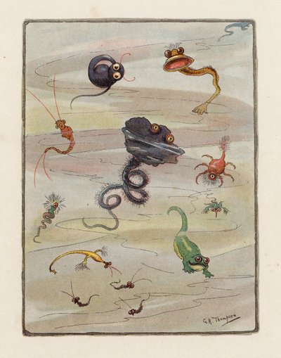 El microbio (litografía en color) de George Henry Thompson