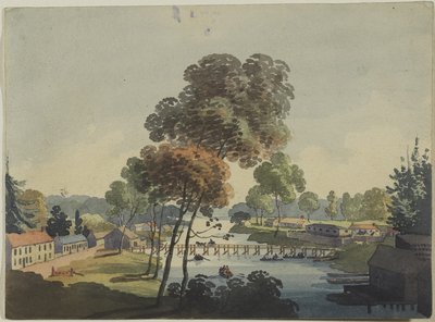 Pueblo de Chippawa cerca de las Cataratas del Niágara, c.1801 de George Heriot