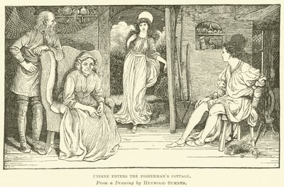 Undine entra en la cabaña del pescador de George Heywood Maunoir Sumner