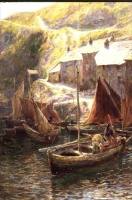 Barcos de Pesca, Polperro, Cornwall de George Hillyard Swinstead