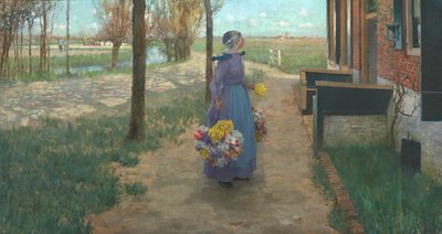 Vendedora de flores en Holanda, 1887 de George Hitchcock