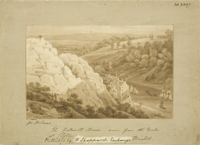 Casa Hotwell desde Clifton Rocks, c.1815 de George Holmes