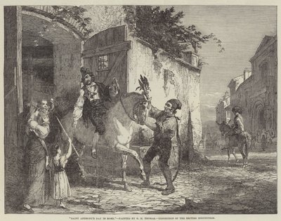 Día de San Antonio en Roma, Exposición de la Institución Británica de George Housman Thomas