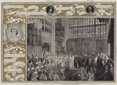 El matrimonio del príncipe de Gales y la princesa Alexandra de Dinamarca en la Capilla de San Jorge, Castillo de Windsor, 10 de marzo de 1863 de George Housman Thomas