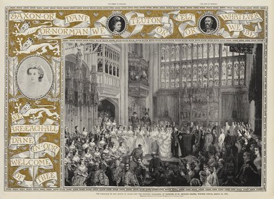 El matrimonio del Príncipe de Gales y la Princesa Alexandra de Dinamarca en la Capilla de San Jorge, Castillo de Windsor, 10 de marzo de 1863 de George Housman Thomas