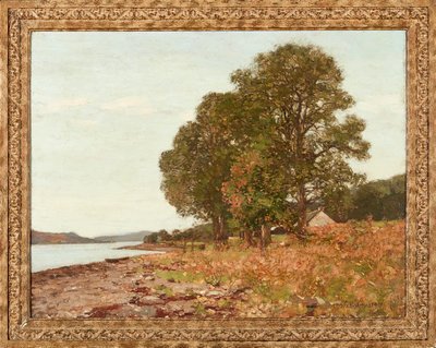 Al borde del lago, otoño (óleo sobre lienzo) de George Houston