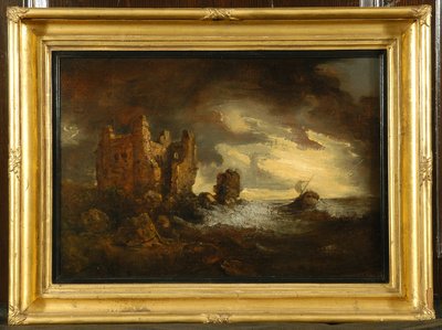 Castillo de Peele en una Tormenta, 1805 de George Howland Beaumont