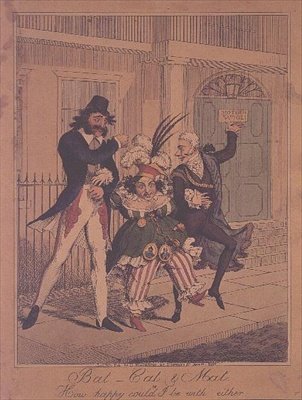 Murciélago, Gato y Estera, o Qué Feliz Podría Ser con Cualquiera - grabado satírico pub. por G.Humphrey de George Humphrey