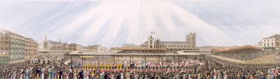 Vista de la Procesión de Coronación del Rey Jorge IV desde Westminster Hall hasta la Abadía, 19 de julio de 1821 de George Humphrey