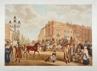 La posada del Elefante y el Castillo, Newington Butts, Southwark, Londres de George Hunt