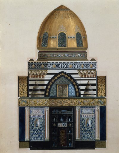 Diseño para el Salón Árabe en Leighton House, Londres, 1880 de George II Aitchison