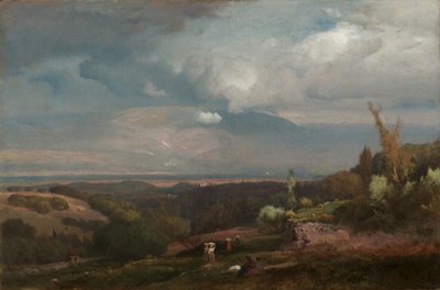 Tormenta aproximándose desde las colinas de Alban de George Inness