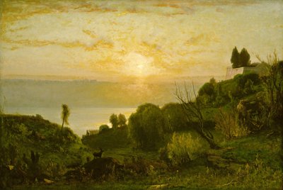Lago Albano, atardecer, c. 1874 de George Inness