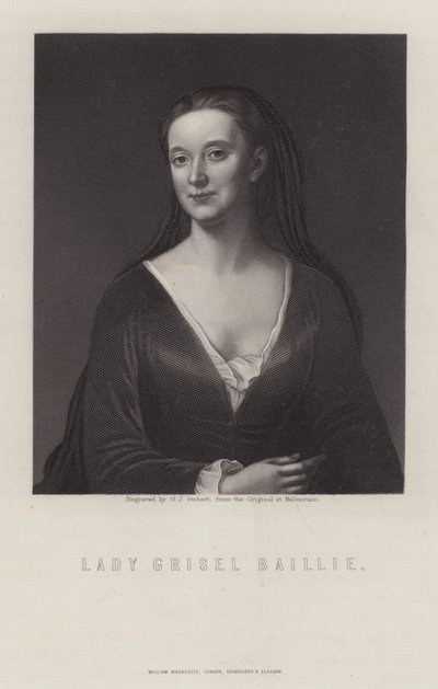 Lady Grizel Baillie, compositora escocesa (grabado) de George J. Stodart