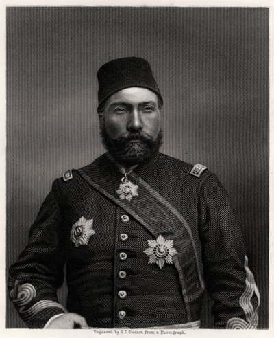 Osman Nuri Pasha, mariscal de campo del Imperio Otomano, siglo XIX de George J. Stodart