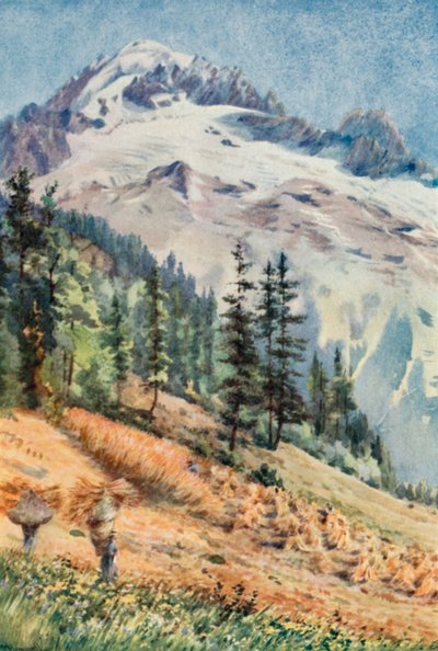 La Aiguille Verte y la Aiguille Du Dru, Otoño de George Jackson Flemwell