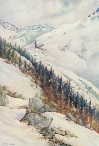 El glaciar de Argentiere en invierno de George Jackson Flemwell