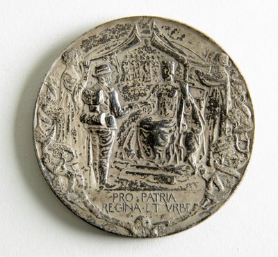 Medalla para conmemorar el regreso de los Voluntarios Imperiales de la Ciudad de la Guerra de los Bóers de George James Frampton