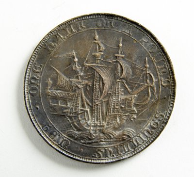 Prueba de fundición para una moneda (metal plateado) de George James Frampton