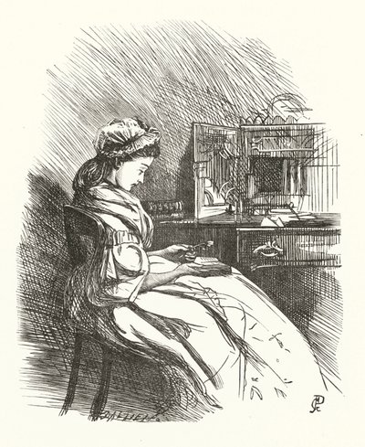 Ilustración para Estrofas sobre la Mujer de George John Pinwell