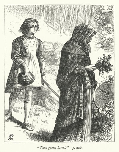 Ilustración para El Ermitaño (grabado) de George John Pinwell