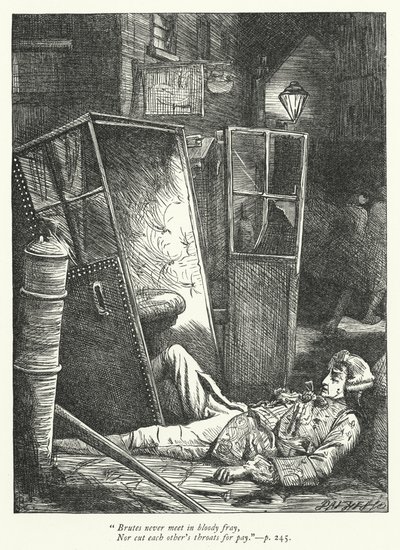 Ilustración para Los lógicos refutados (grabado) de George John Pinwell