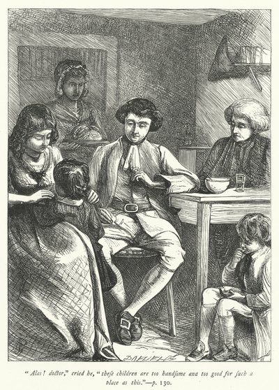 Ilustración para The Vicar of Wakefield de George John Pinwell